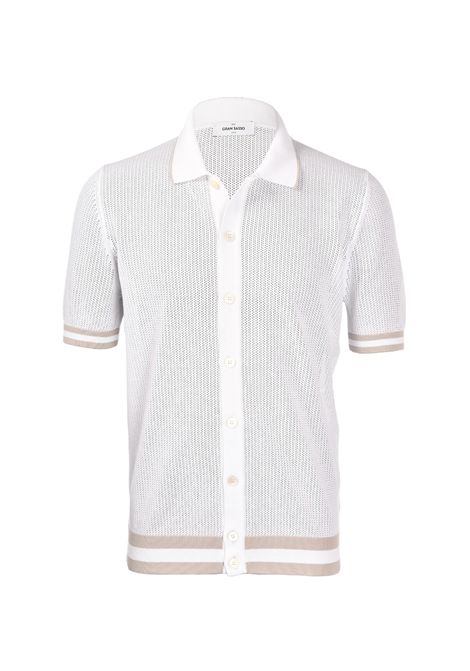 Polo Gran sasso uomo 5718020612 Bianca camicia fresh cotton traforato bottoni Gran sasso | Polo | 5718020612002